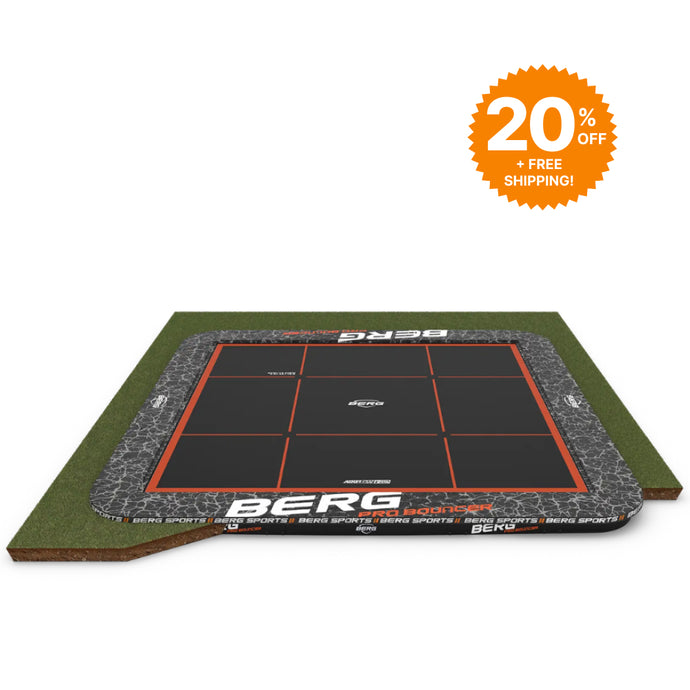 BERG Ultim Pro Bouncer 16.5'x16.5' Square In-Ground Trampoline