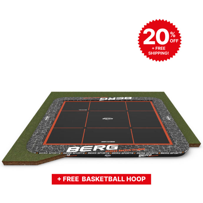 BERG Ultim Pro Bouncer 16.5'x16.5' Square In-Ground Trampoline