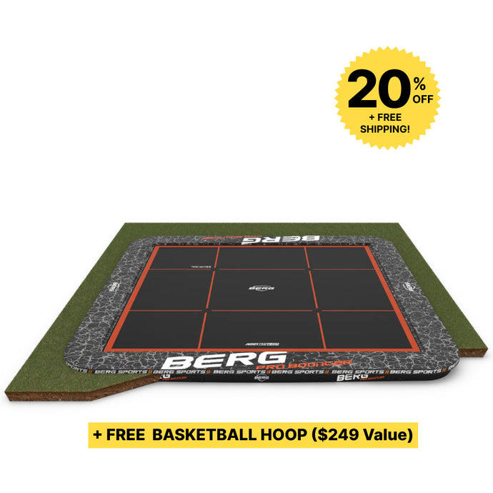 BERG Ultim Pro Bouncer 16.5'x16.5' Square In-Ground Trampoline