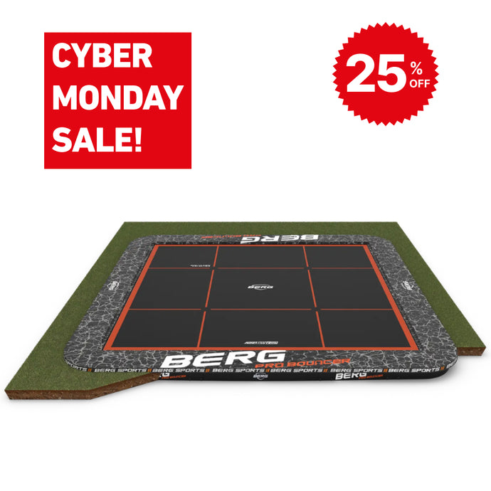 BERG Ultim Pro Bouncer 16.5'x16.5' Square In-Ground Trampoline