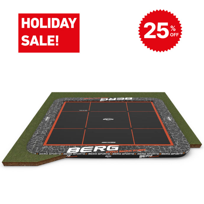 BERG Ultim Pro Bouncer 16.5'x16.5' Square In-Ground Trampoline