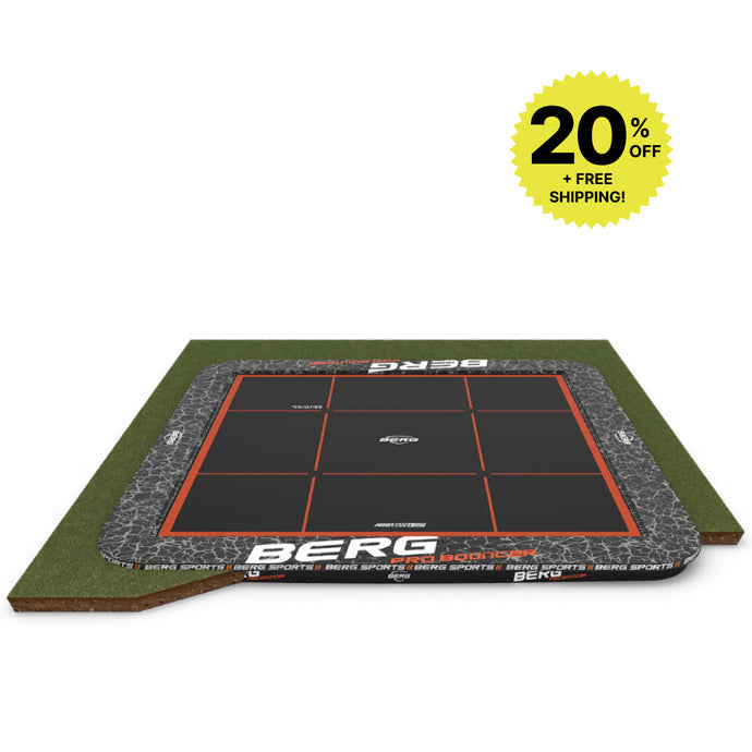 BERG Ultim Pro Bouncer 16.5'x16.5' Square In-Ground Trampoline