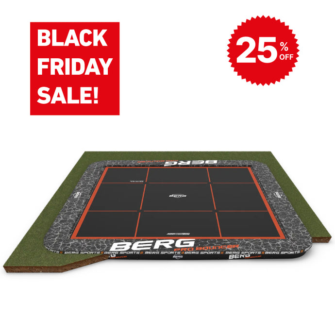 BERG Ultim Pro Bouncer 16.5'x16.5' Square In-Ground Trampoline