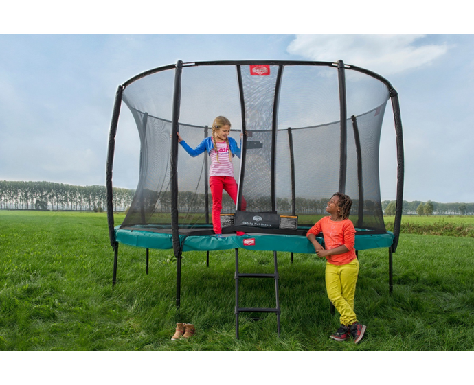 BERG Champion 11' Round Above Ground Trampoline + Safety Net Deluxe